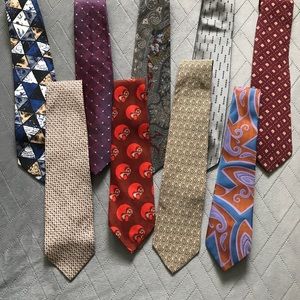 Lot of 9 Men’s Vintage Ties